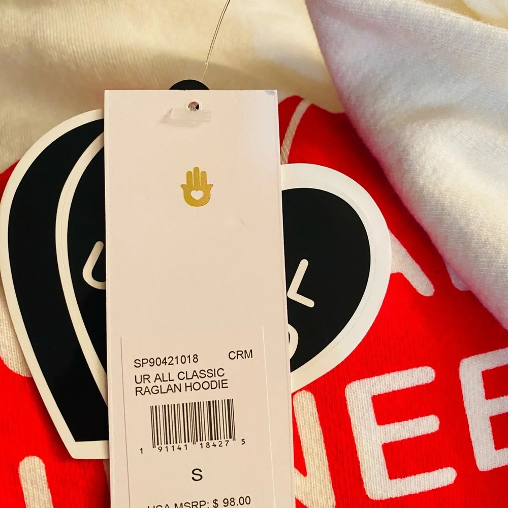 NWT Spiritual Gangster “Ur All U Need” Heart Sweatshirt Red/White Size Small - Picture 16 of 16